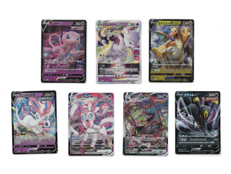 including Dragonite S10b 049/071, Mewtwo S10b 031/071, Mew S12a 053/172, Umbreon S6a 047/069 &amp; S6a 048/069, and Sylveon S